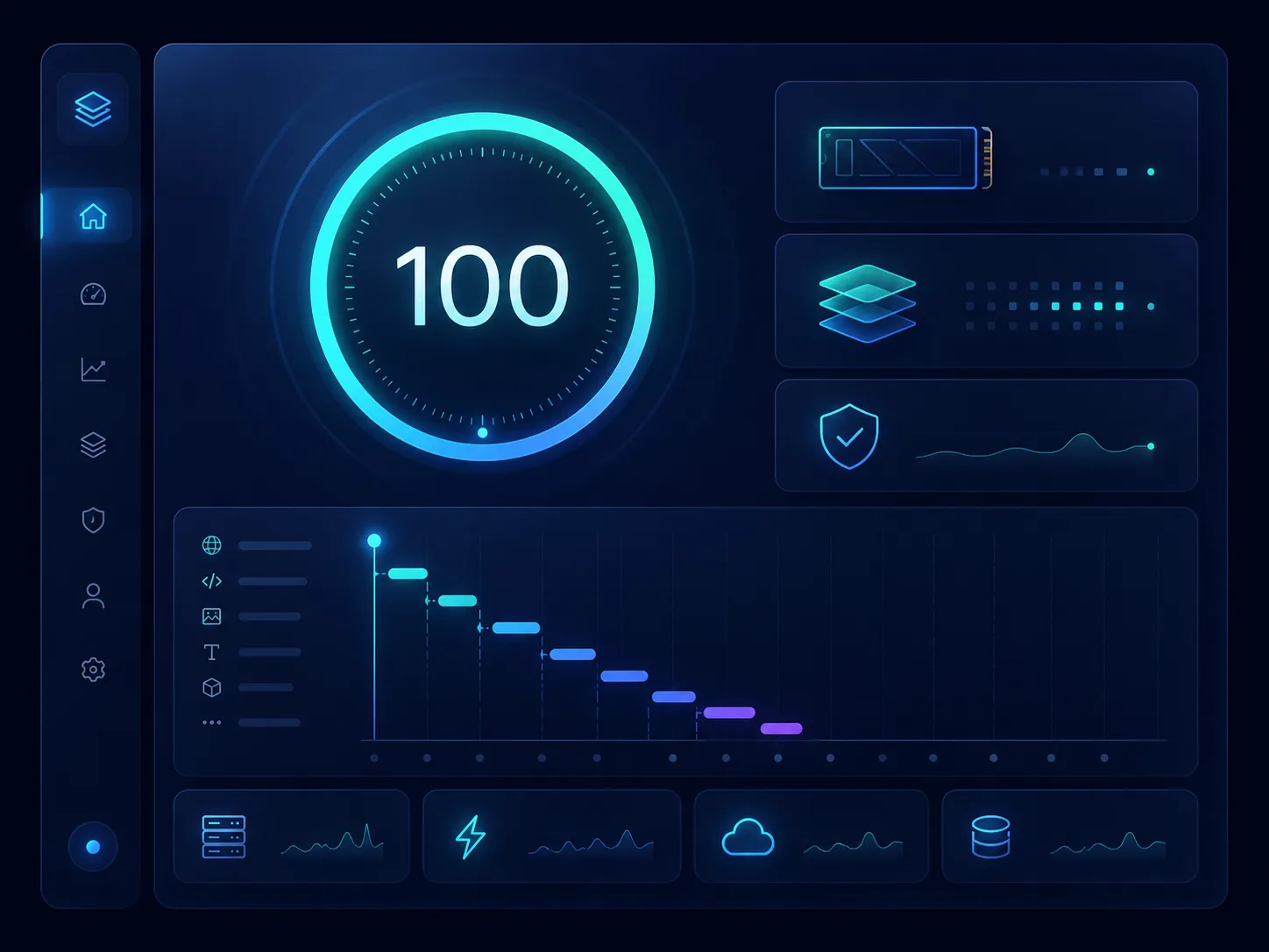 A performance dashboard for a WordPress site